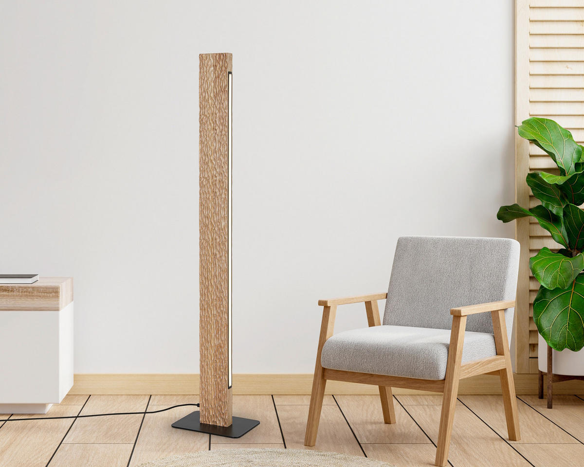 STEHLEUCHTE 18/120/25 cm  - Schwarz/Naturfarben, Trend, Holz/Kunststoff (18/120/25cm) - Collett's Monde