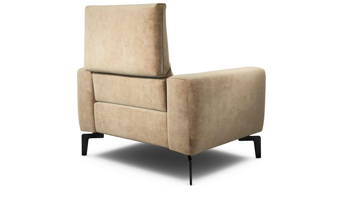 SESSEL Samt Sandfarben    - Sandfarben/Schwarz, Design, Textil/Metall (110/85/86-94cm) - SENSOO