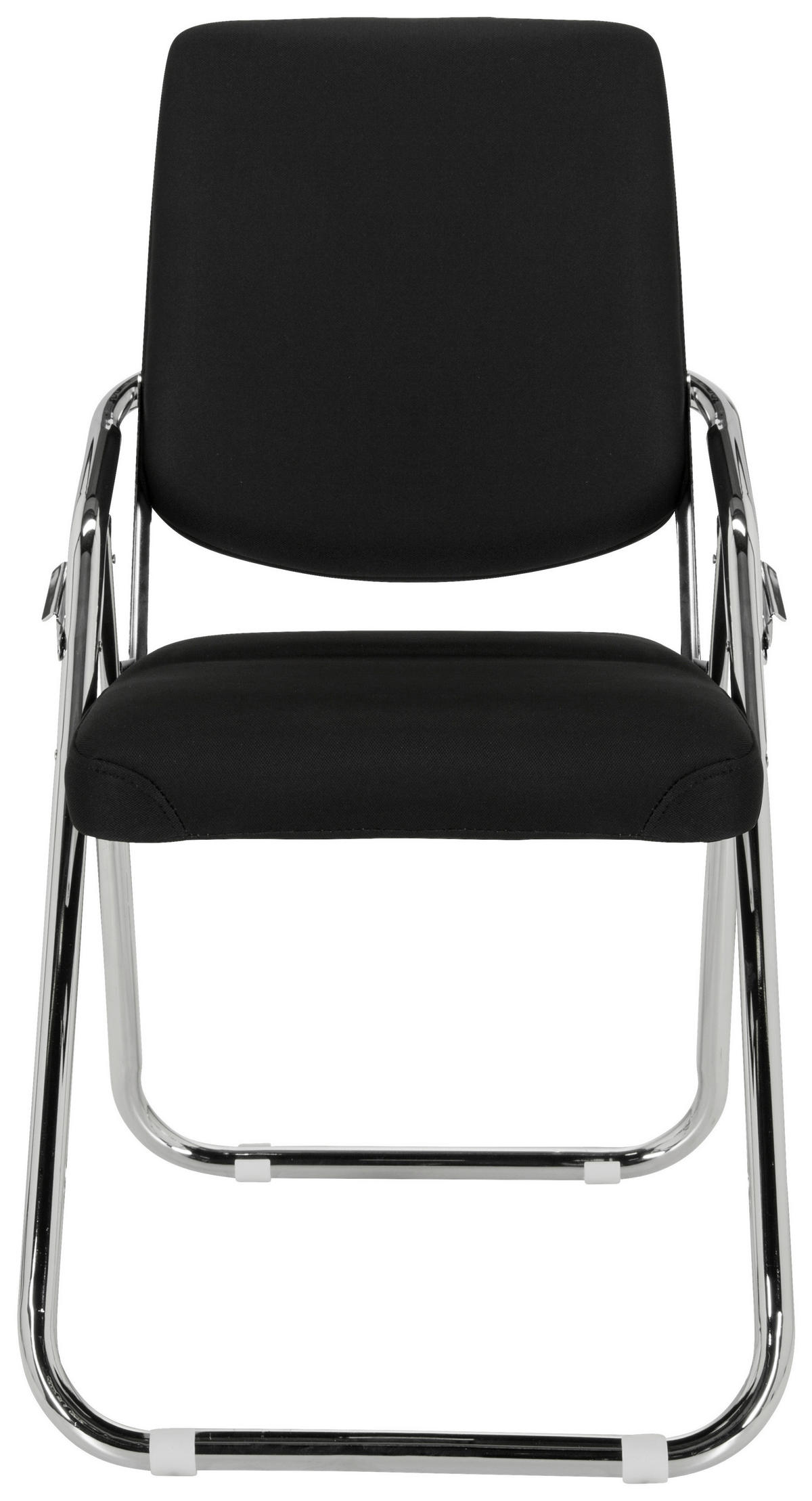 BESUCHERSTUHL Schwarz  - Chromfarben/Schwarz, Basics, Textil/Metall (46/90/40cm) - MID.YOU