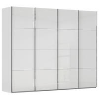 SCHWEBETÜRENSCHRANK in Weiß, Seidengrau  - Chromfarben/Seidengrau, Design, Glas/Holzwerkstoff (271/223/68cm) - Novel
