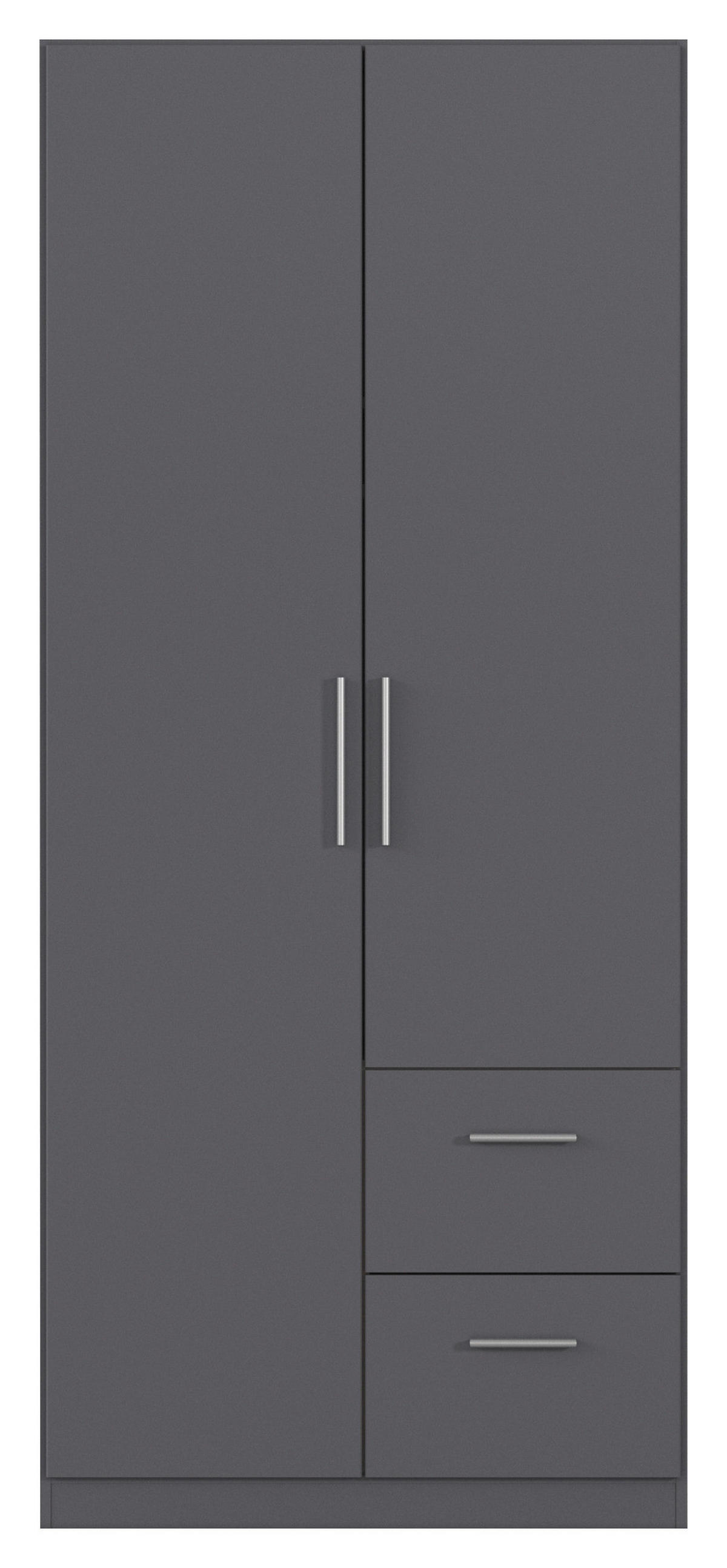 DREHTÜRENSCHRANK 91/210/54 cm,  in Grau, 2-türig  - Alufarben/Grau, KONVENTIONELL, Holzwerkstoff/Kunststoff (91/210/54cm) - home24