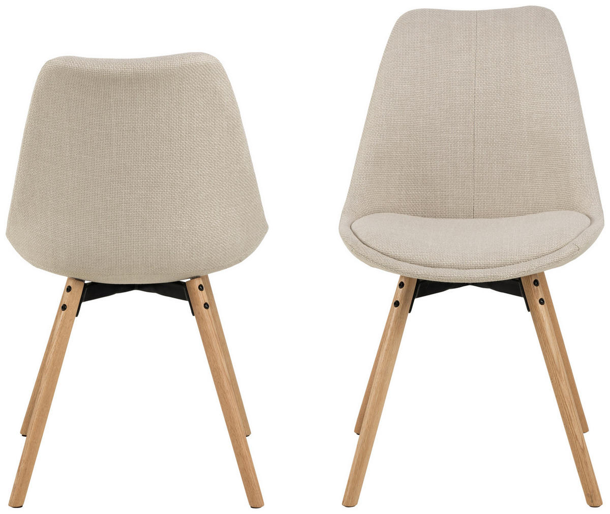 STUHL Struktur Beige  - Eichefarben/Beige, KONVENTIONELL, Holz/Textil (49/84/55cm) - MID.YOU