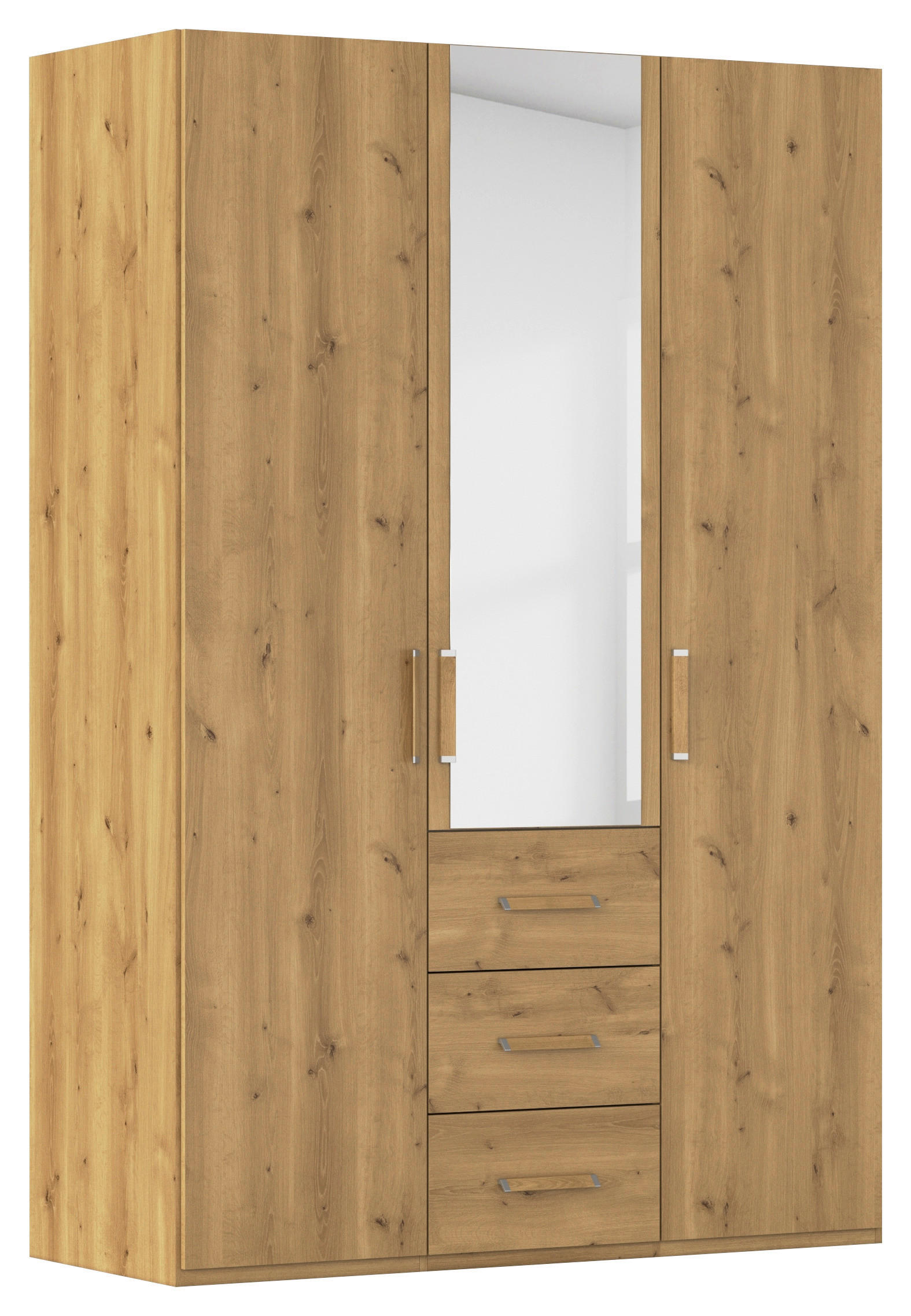 DREHTÜRENSCHRANK 151/223/60 cm 3-türig Eichefarben  - Eichefarben, Design, Glas/Holzwerkstoff (151/223/60cm) - Novel