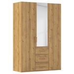 DREHTÜRENSCHRANK  in Eichefarben  - Eichefarben, Design, Glas/Holzwerkstoff (151/223/60cm) - Novel