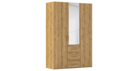 DREHTÜRENSCHRANK  in Eichefarben  - Eichefarben, Design, Glas/Holzwerkstoff (151/223/60cm) - Novel