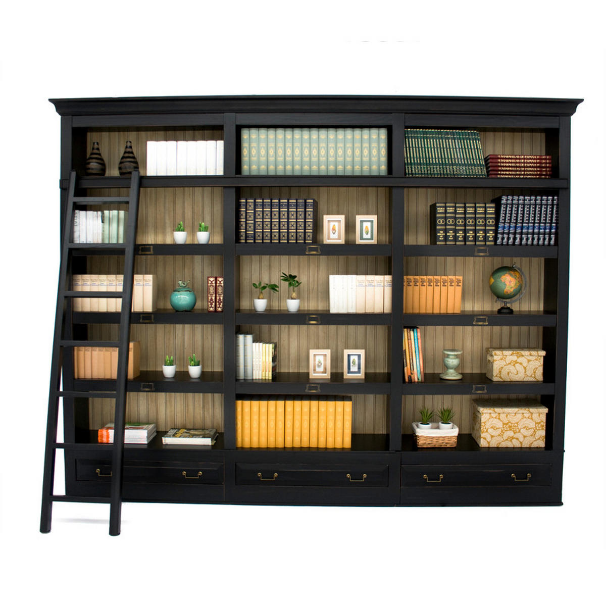 BÜCHERWAND Pinie teilmassiv Creme, Schwarz  - Creme/Schwarz, LIFESTYLE, Holz/Metall (311/238,5/46,5cm) - Livetastic