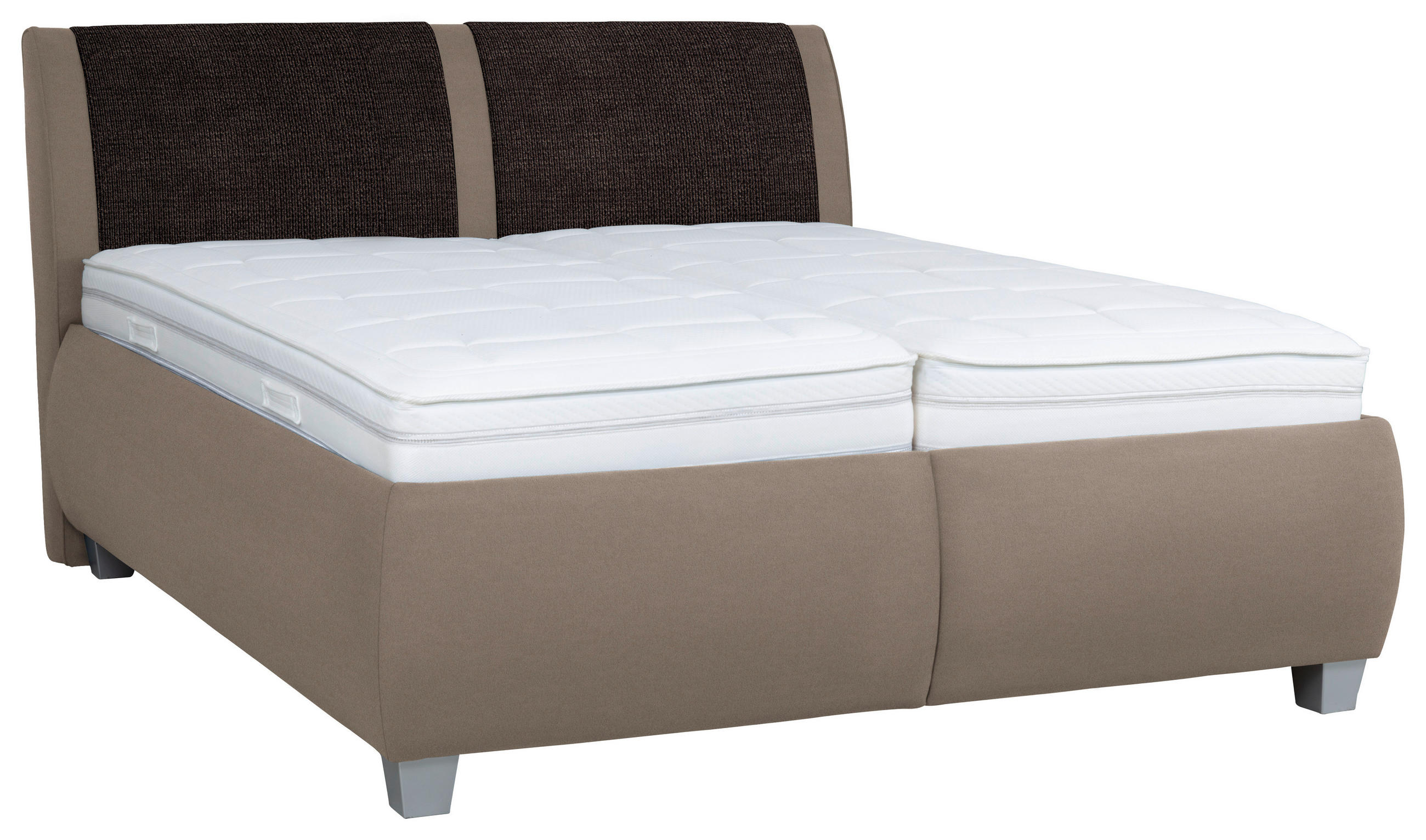 POLSTERBETT 180/200 cm  in Graubraun  - Weiss/Graubraun, Design, Holzwerkstoff/Kunststoff (180/200cm) - Beldomo - Sleep