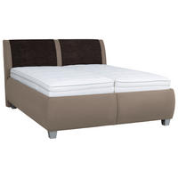 POLSTERBETT 180/200 cm  in Graubraun  - Weiss/Graubraun, Design, Holzwerkstoff/Kunststoff (180/200cm) - Beldomo - Sleep