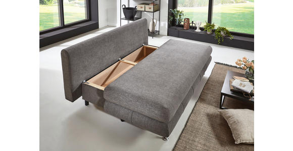 SCHLAFSOFA Webstoff Taupe  - Taupe/Edelstahlfarben, KONVENTIONELL, Kunststoff/Textil (190/93/92cm) - Carryhome