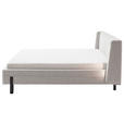 POLSTERBETT Beleuchtung 140/200 cm  in Creme  - Creme/Schwarz, MODERN, Textil/Metall (140/200cm) - Novel
