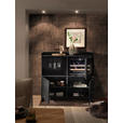 SIDEBOARD Mosel Weinschrank 125/120/58 cm  - Schwarz, KONVENTIONELL, Holzwerkstoff/Metall (125/120/58cm) - Carryhome