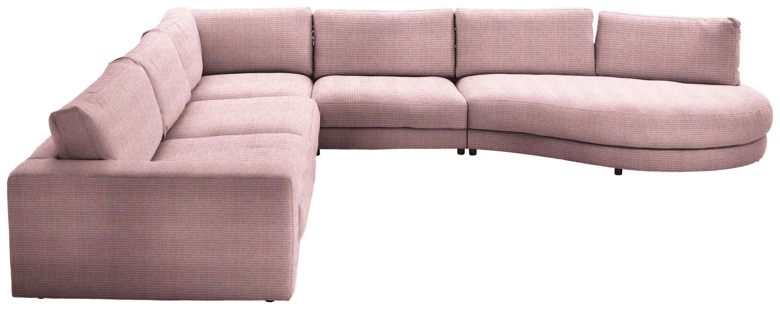 ECKSOFA in Chenille, Cord Rosa  365/425 cm  - Schwarz/Rosa, Design, Kunststoff/Textil (365/425cm) - Lomoco