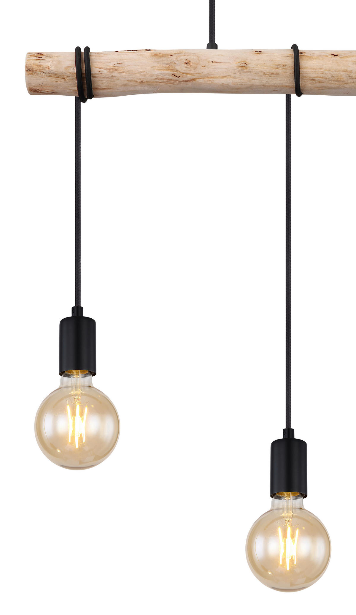HÄNGELEUCHTE 60/5/120 cm   - Schwarz/Naturfarben, Natur, Holz/Metall (60/5/120cm) - Globo