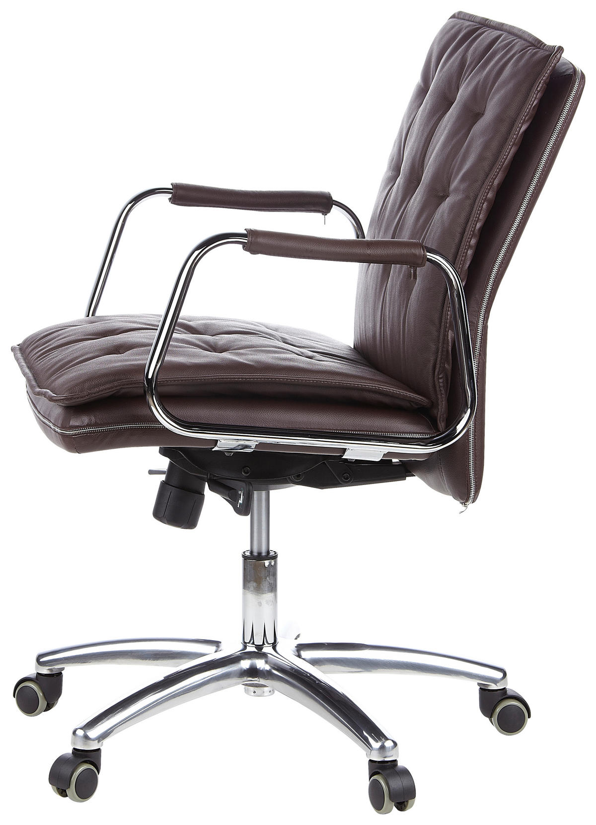 DREHSTUHL  in Braun  - Silberfarben/Braun, Basics, Leder/Kunststoff (60/109/48cm) - MID.YOU