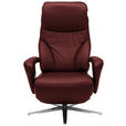 RELAXSESSEL in Leder Brombeere  - Edelstahlfarben/Brombeere, Design, Leder/Metall (75/106/88cm) - Dieter Knoll