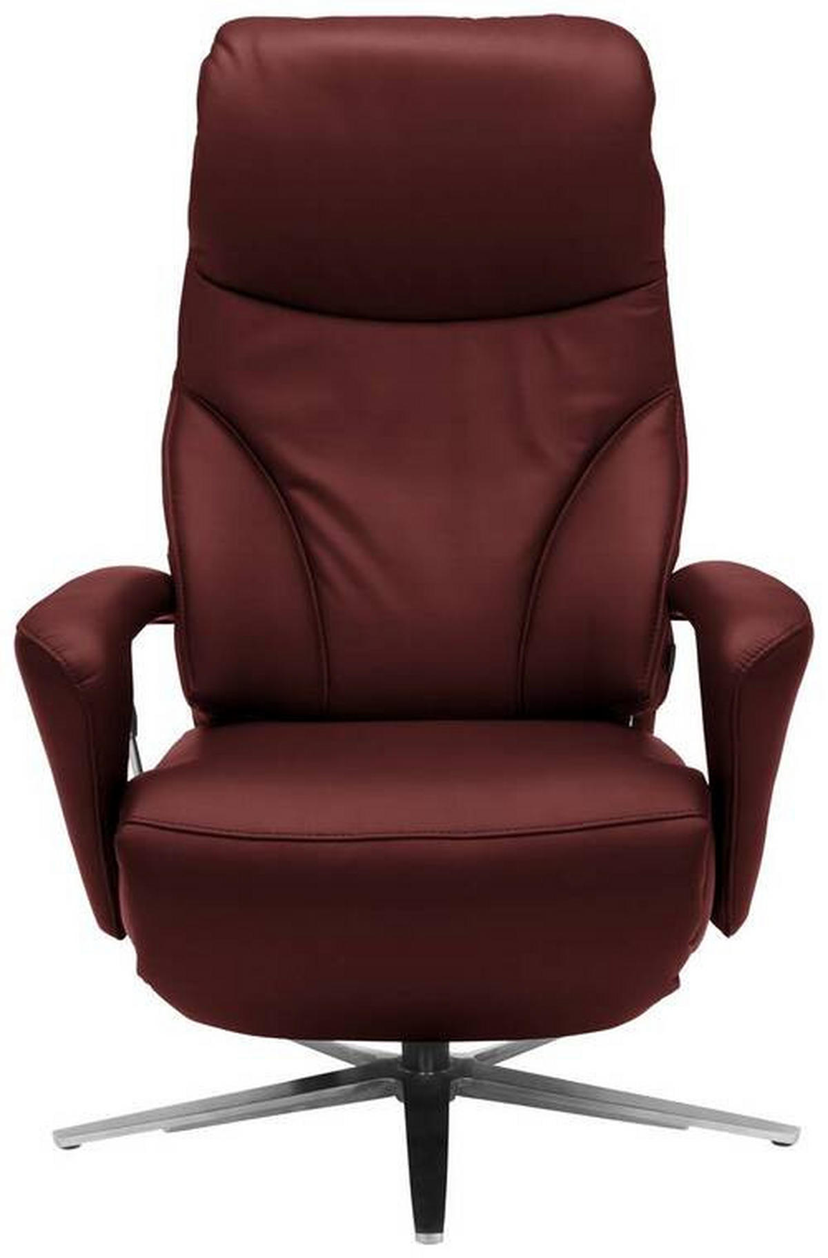 RELAXSESSEL in Leder Brombeere  - Edelstahlfarben/Brombeere, Design, Leder/Metall (75/106/88cm) - Dieter Knoll