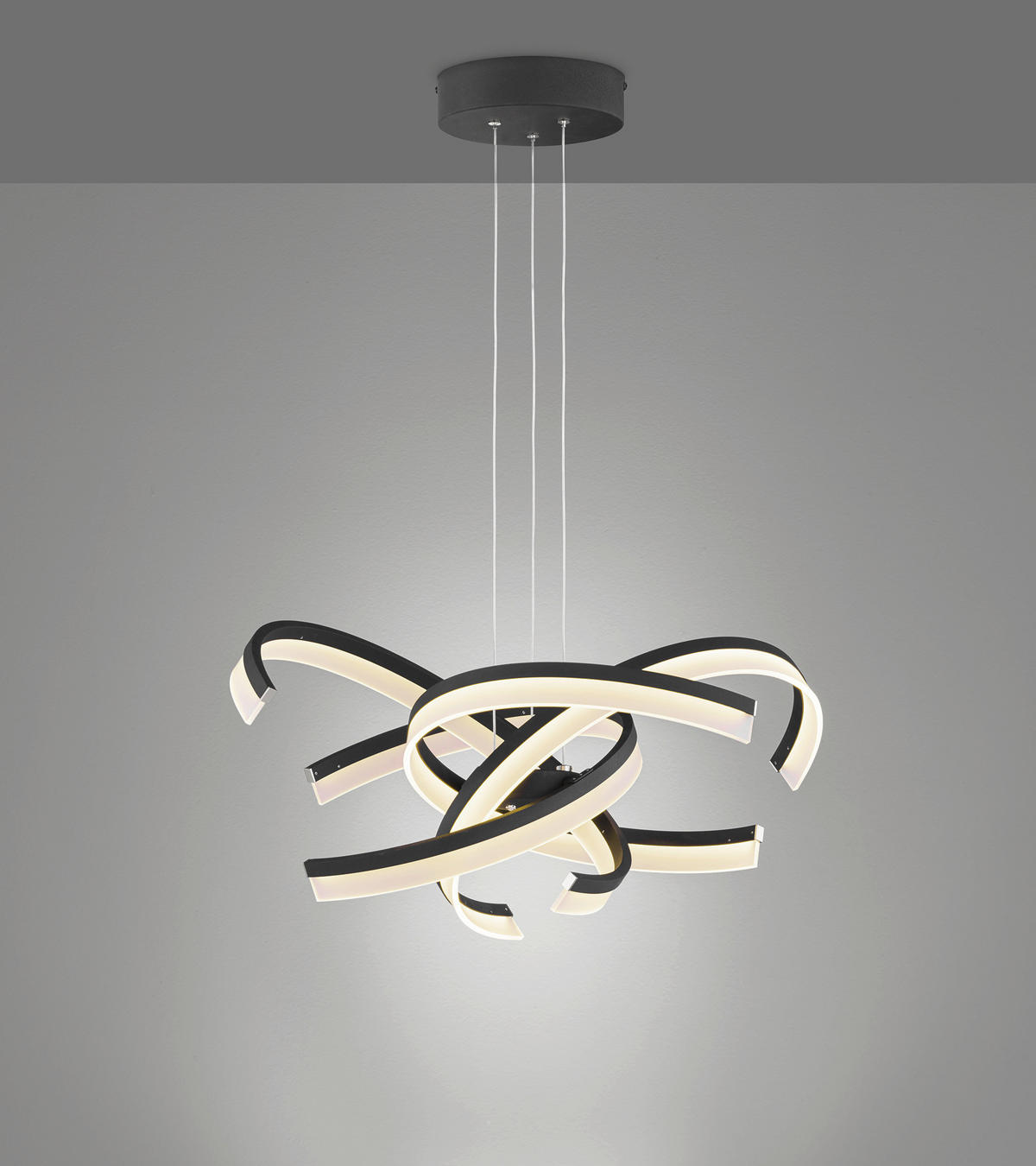 STROPNÍ ZÁVĚSNÉ LED SVÍTIDLO - černá/pískové barvy, Design, kov (53/150cm) - Fischer & Honsel