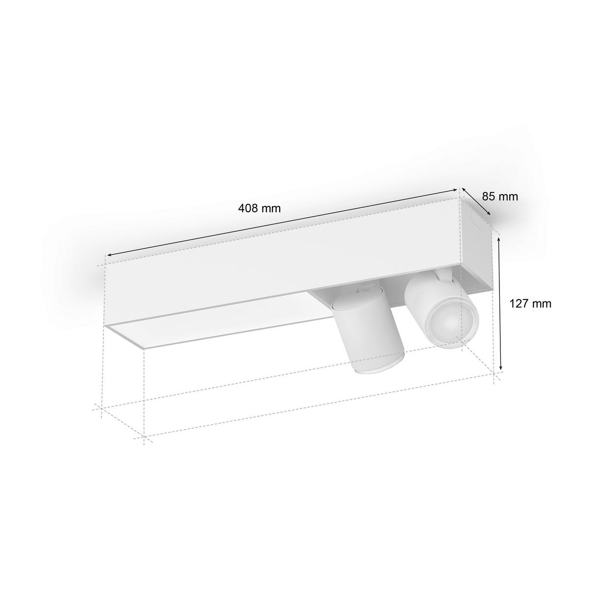 LED-DECKENLEUCHTE    40,80/12,70/8,50 cm  - Weiss, Konventionell, Metall (40,80/12,70/8,50cm) - Philips HUE