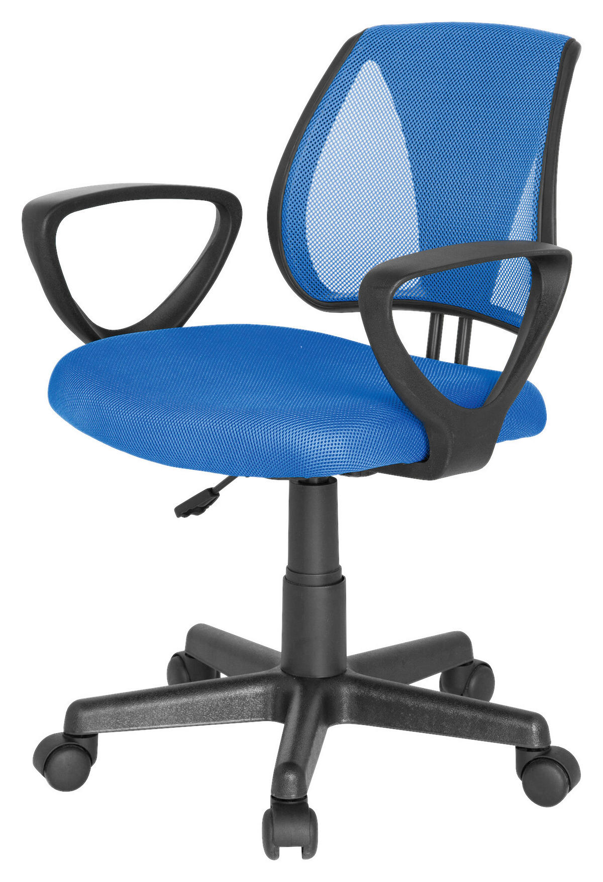 JUGENDDREHSTUHL Blau  - Blau/Schwarz, Basics, Kunststoff (58/75-92/45cm) - MID.YOU