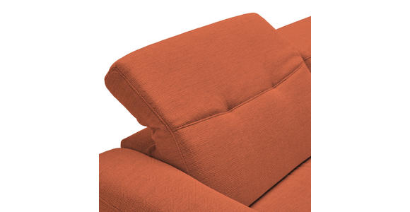 ECKSOFA in Struktur Orange  - Eichefarben/Schwarz, Design, Holz/Textil (305/163cm) - Novel