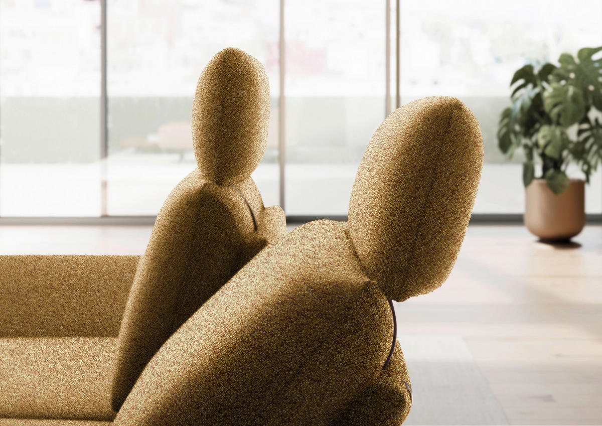 ECKSOFA Flachgewebe Currygelb  - Currygelb/Schwarz, Design, Textil/Metall (155/234cm) - Dieter Knoll