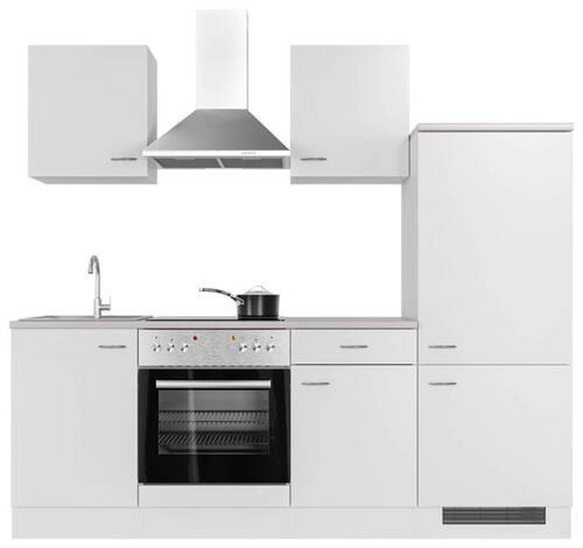 KUCHYŇSKÁ LINKA WITO 220 - bílá/světle šedá, Moderní, kompozitní dřevo/plast (220cm) - FlexWell