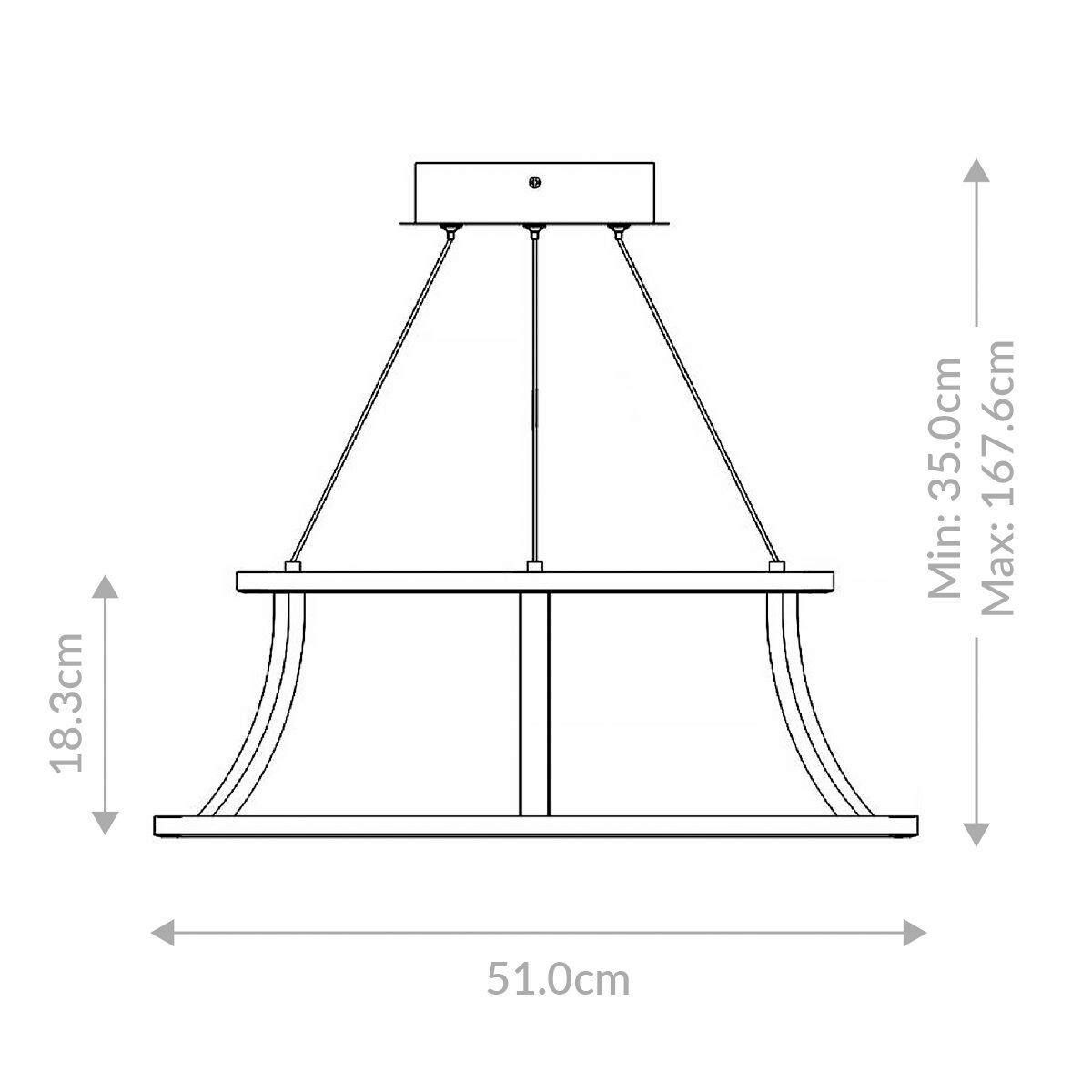 LED-HÄNGELEUCHTE 35/51/35 cm    - Goldfarben, Design, Kunststoff/Metall (35/51/35cm) - Elstead Lighting