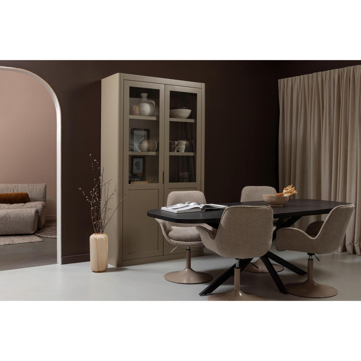 ARMLEHNSTUHL   Webstoff  - Sandfarben, MODERN, Textil/Metall (70/90/66cm) - Livetastic