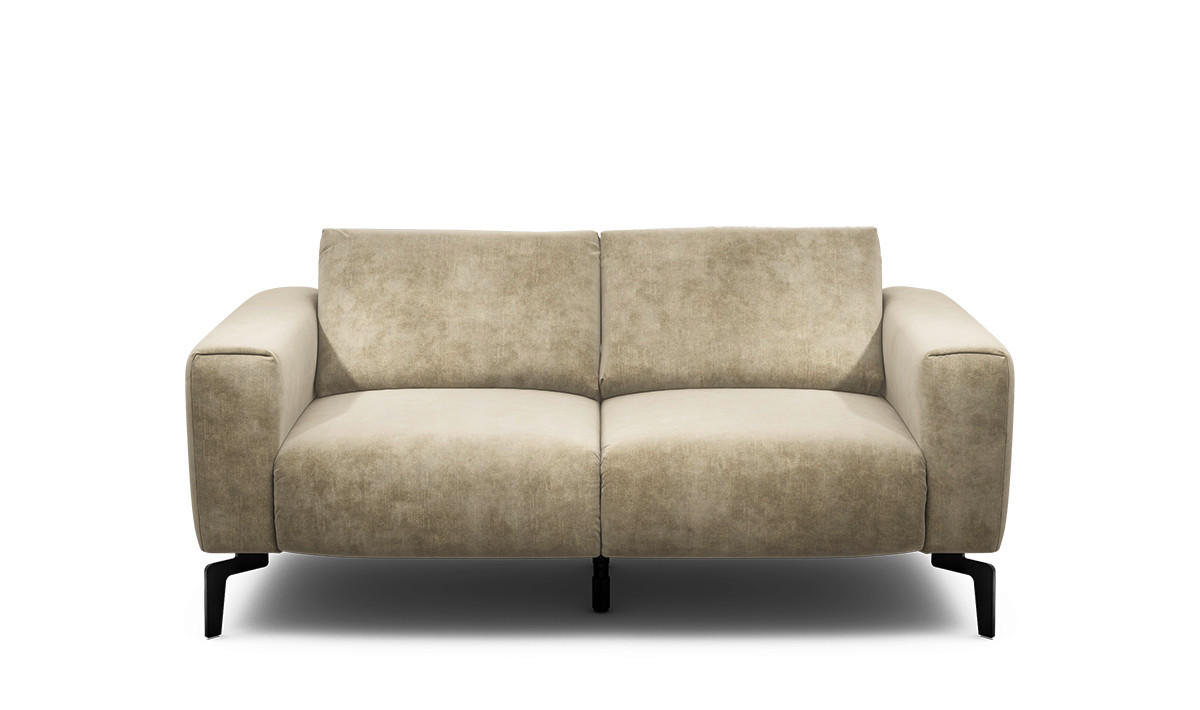 2-SITZER-SOFA in Samt Naturfarben  - Schwarz/Naturfarben, Design, Textil/Metall (180/86/86-94cm) - SENSOO