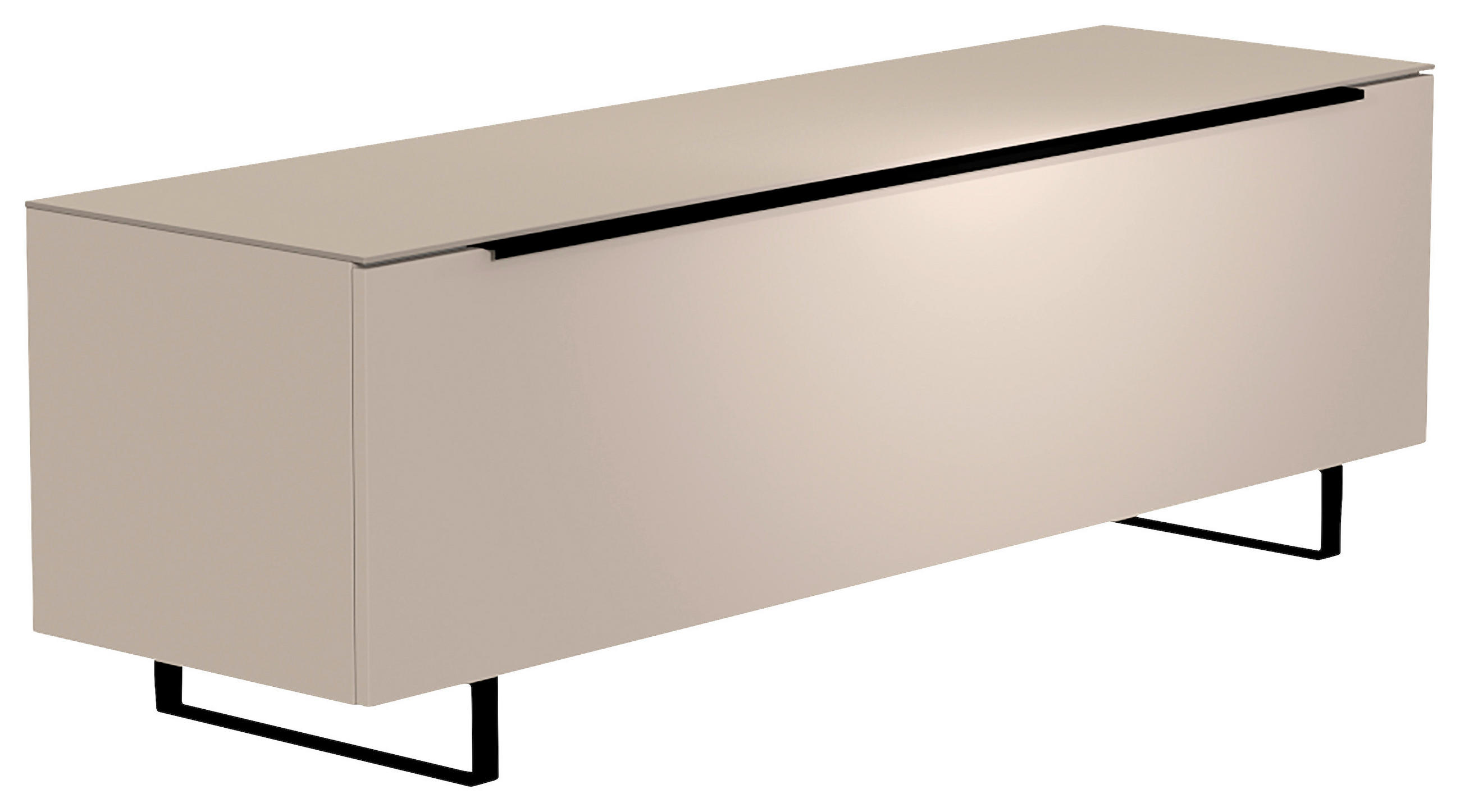LOWBOARD  in 160/51/45 cm  - Sandfarben/Schwarz, Design, Glas/Holzwerkstoff (160/51/45cm) - Moderano