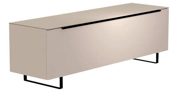 LOWBOARD  in 160/51/45 cm  - Sandfarben/Schwarz, Design, Glas/Holzwerkstoff (160/51/45cm) - Moderano