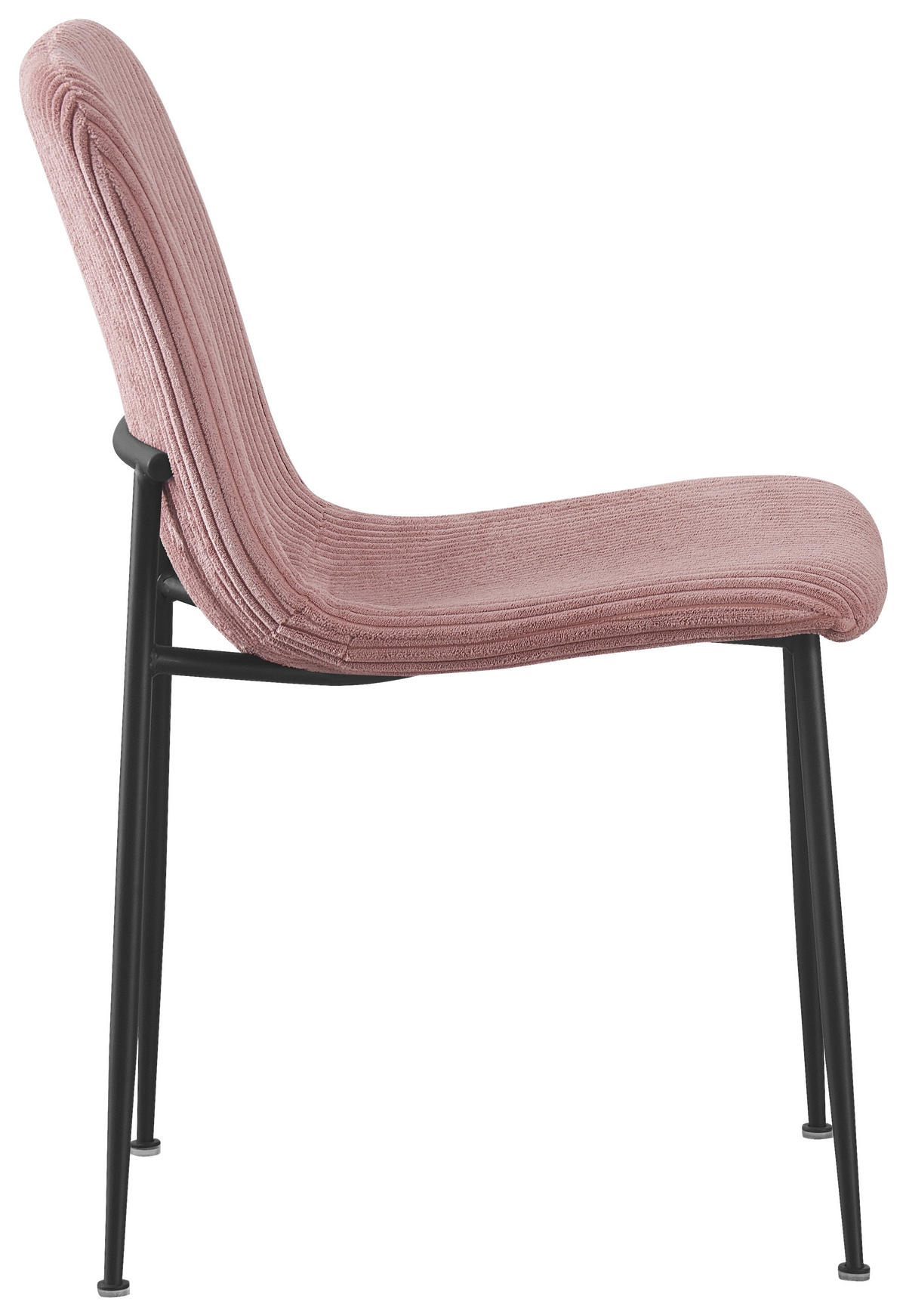 STUHL Cord Rosa  - Schwarz/Rosa, Design, Textil/Metall (43/83/56cm) - Xora