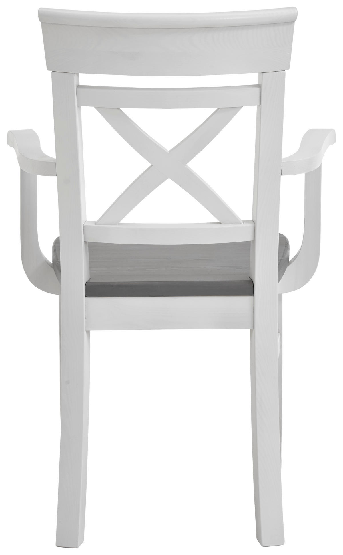 ARMLEHNSTUHL  in  - Weiß/Grau, ROMANTIK / LANDHAUS, Holz (61/94/43cm) - Boxxx