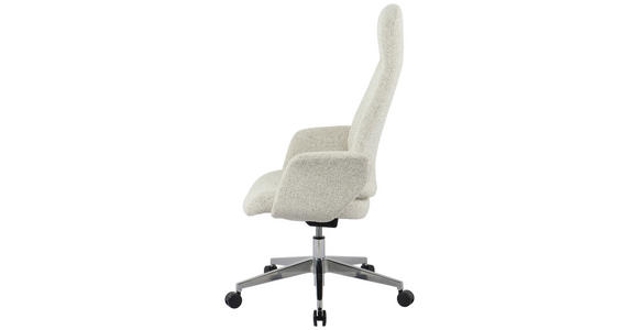 CHEFSESSEL Webstoff Chromfarben, Beige - Chromfarben/Beige, Design, Kunststoff/Textil (80/117/126.5/59cm) - Novel
