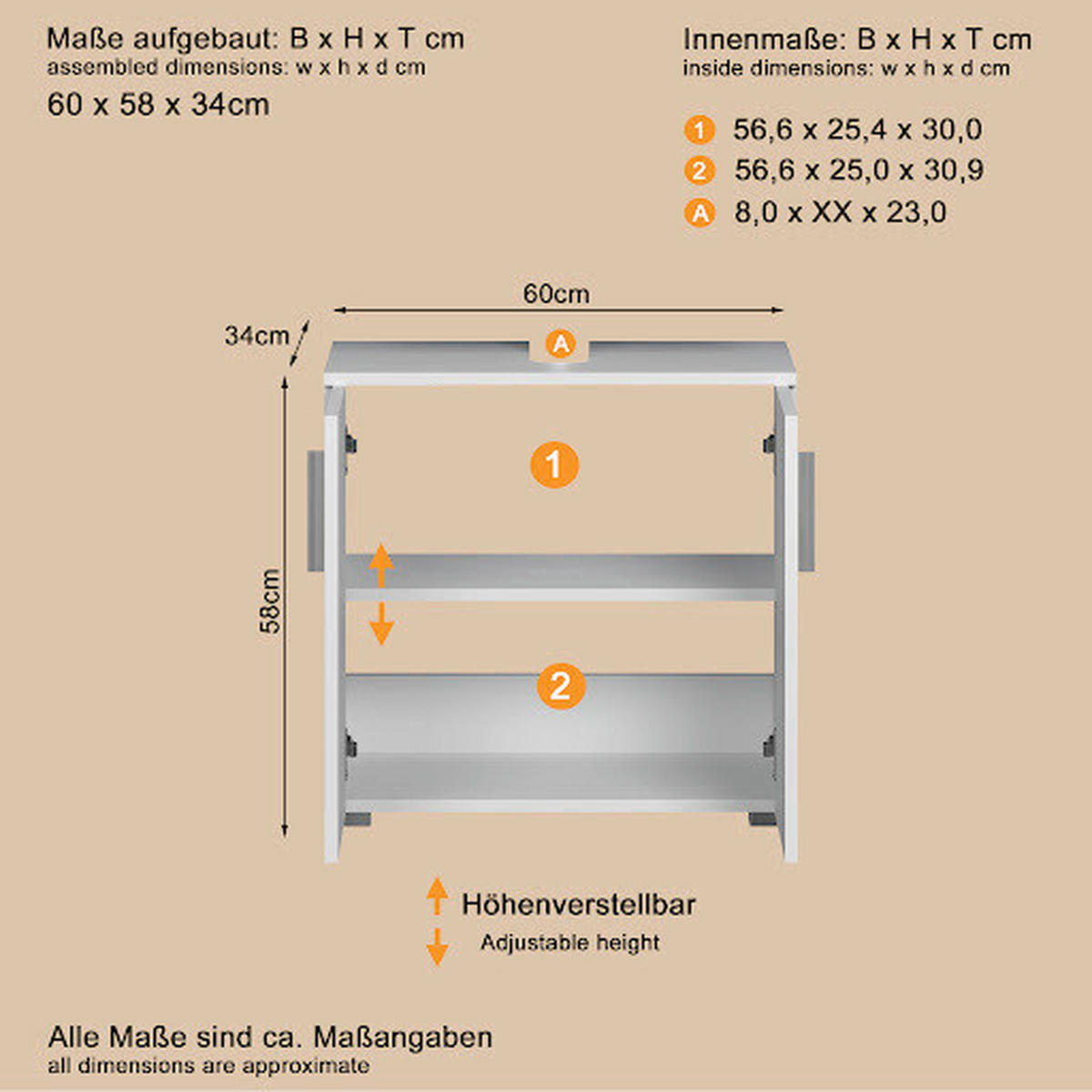 BADEZIMMER 3-teilig  in  - Weiß Hochglanz/Silberfarben, Trend, Holzwerkstoff/Kunststoff (112/192/32cm) - MID.YOU
