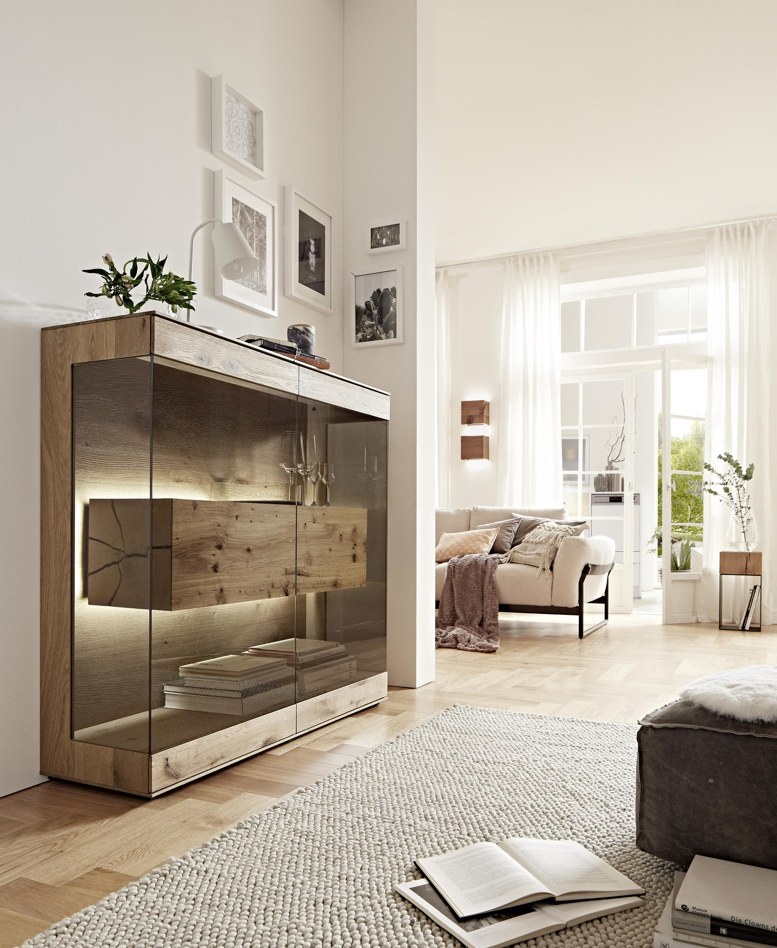 HIGHBOARD 127/119/39 cm in Eichefarben - Einrichtungsbeispiel