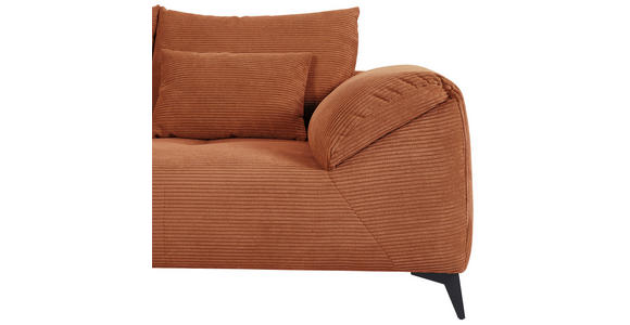 ECKSOFA in Cord Rostfarben  - Rostfarben/Schwarz, KONVENTIONELL, Textil/Metall (176/311cm) - Carryhome