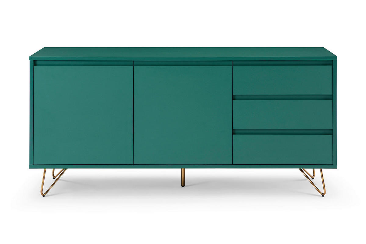SIDEBOARD  in 150/70/40 cm  - Messingfarben/Grün, Design, Holzwerkstoff/Metall (150/70/40cm) - Livetastic