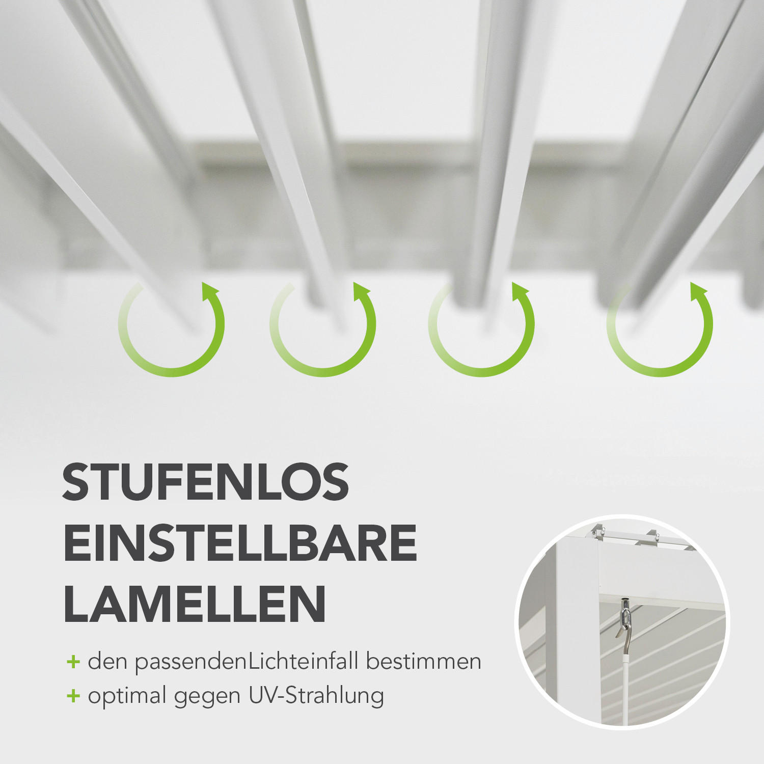 PERGOLA 400/255/300 cm Aluminium  - Weiß, Basics, Metall (400/255/300cm) - Gardenson
