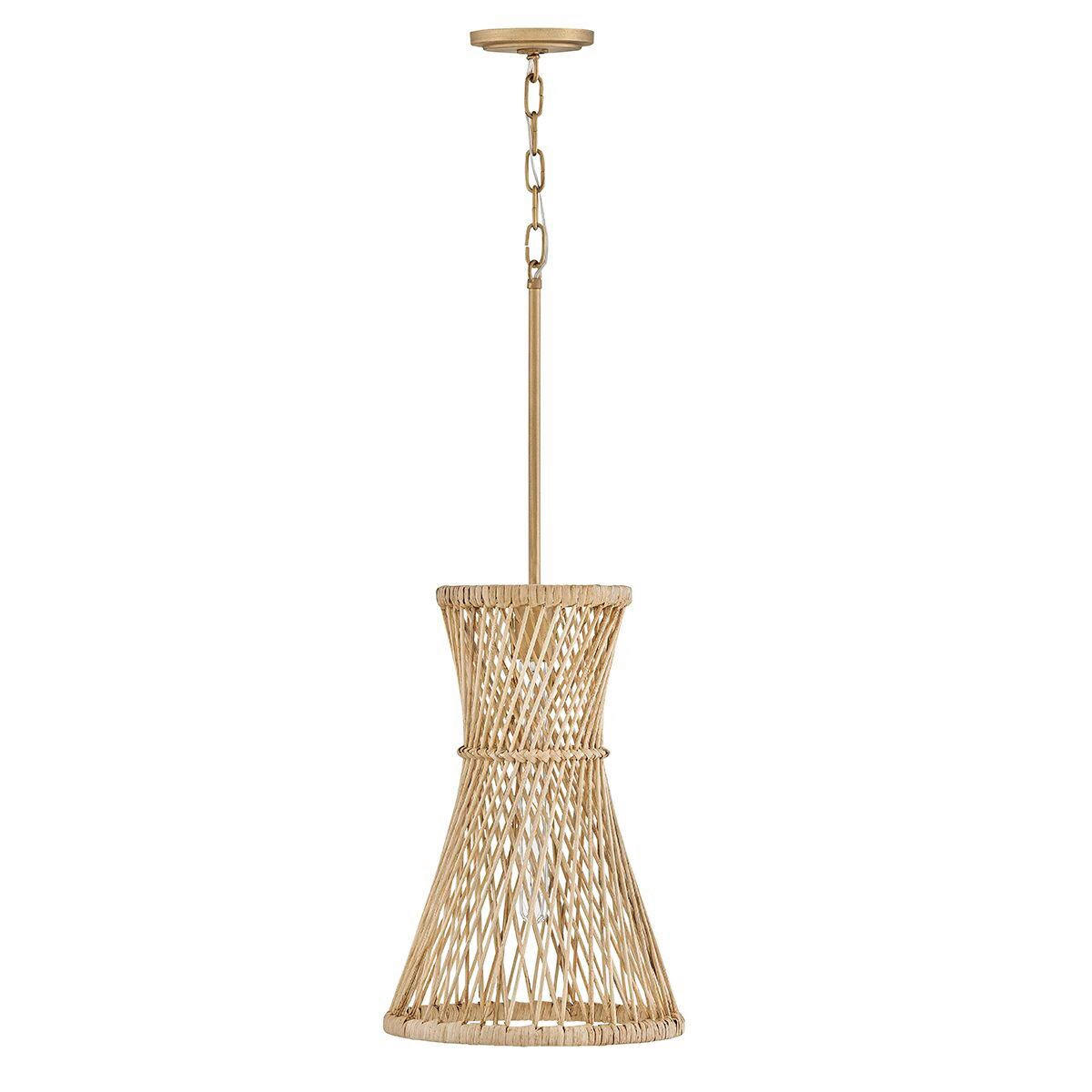 VISEČA SVETILKA  Twyla           40 W E27 - zlate barve, Natur, kovina/les (57,7/30,5/30,5cm) - Elstead Lighting