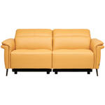 3-SITZER-SOFA  in Echtleder Currygelb   - Currygelb/Schwarz, Design, Leder/Metall (210/79/104cm) - Belluti