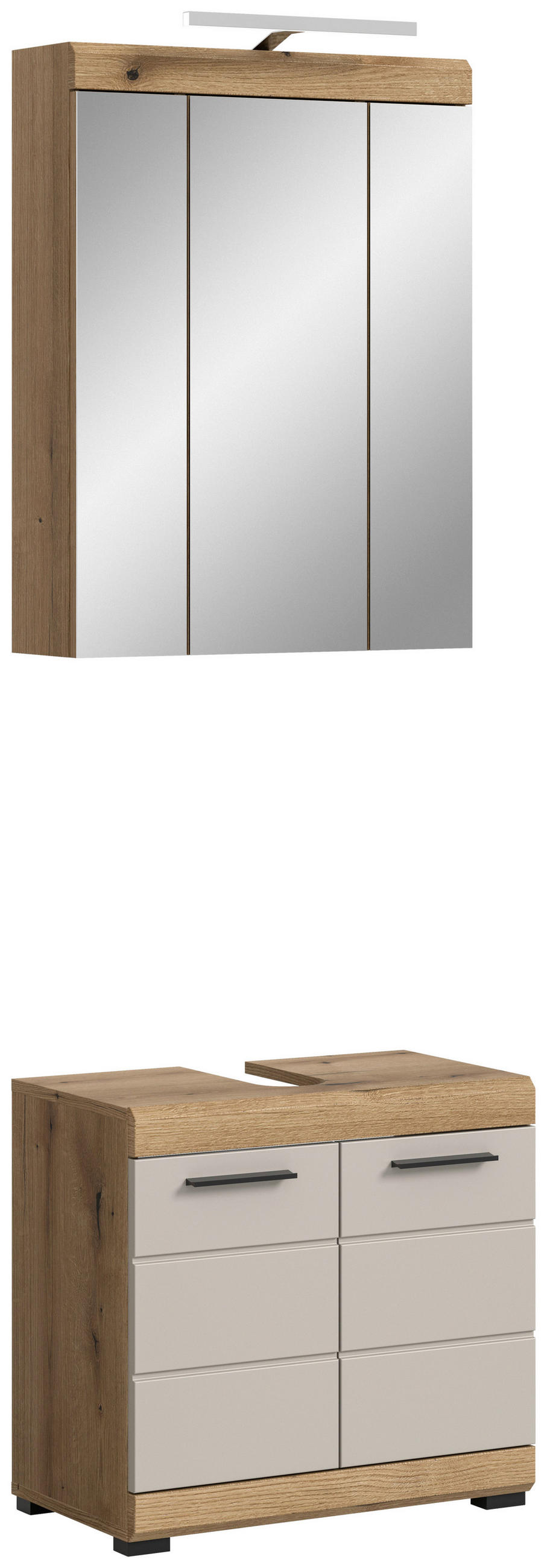 BADEZIMMER 2-teilig  in 60 cm  - Schwarz, MODERN, Glas/Holzwerkstoff (60cm) - MID.YOU