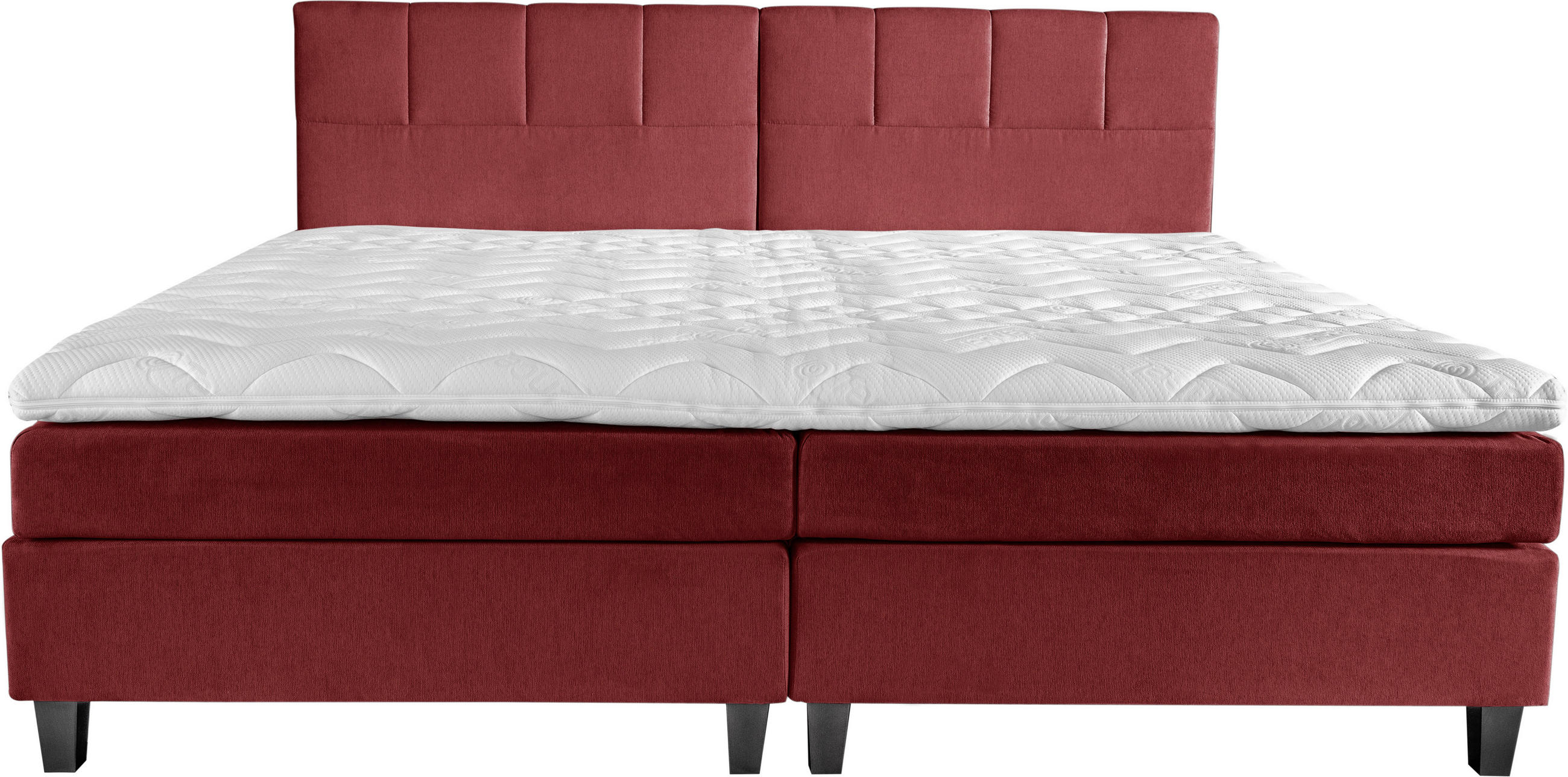 BOXSPRINGBETT 240/200 cm  in Rot  - Wengefarben/Rot, Trend, Holz/Textil (240/200cm) - Esposa