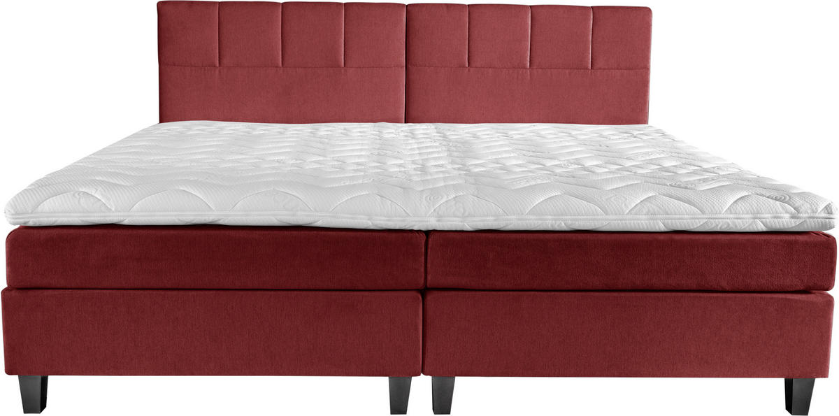 BOXSPRINGBETT 240/200 cm  in Rot  - Wengefarben/Rot, Trend, Holz/Textil (240/200cm) - Esposa