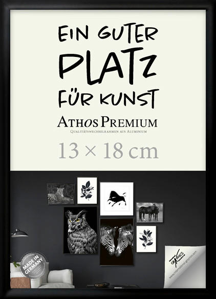 BILDERRAHMEN in Schwarz  - Schwarz, Basics, Glas/Papier (13/18/1,8cm)
