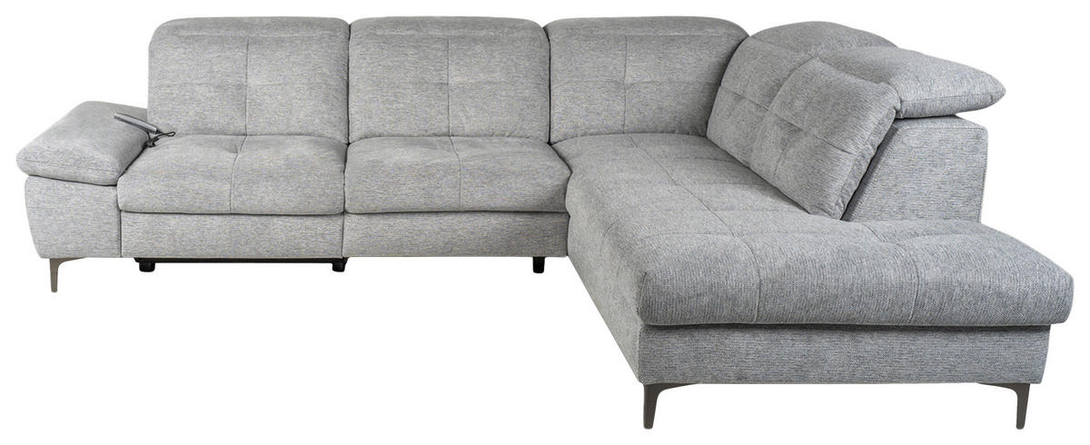 ECKSOFA Grau Webstoff  - Schwarz/Grau, KONVENTIONELL, Textil/Metall (288/225cm) - Carryhome