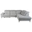 ECKSOFA Grau Webstoff  - Schwarz/Grau, KONVENTIONELL, Textil/Metall (288/225cm) - Carryhome
