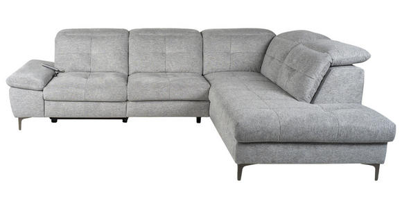 ECKSOFA Grau Webstoff  - Schwarz/Grau, KONVENTIONELL, Textil/Metall (288/225cm) - Carryhome