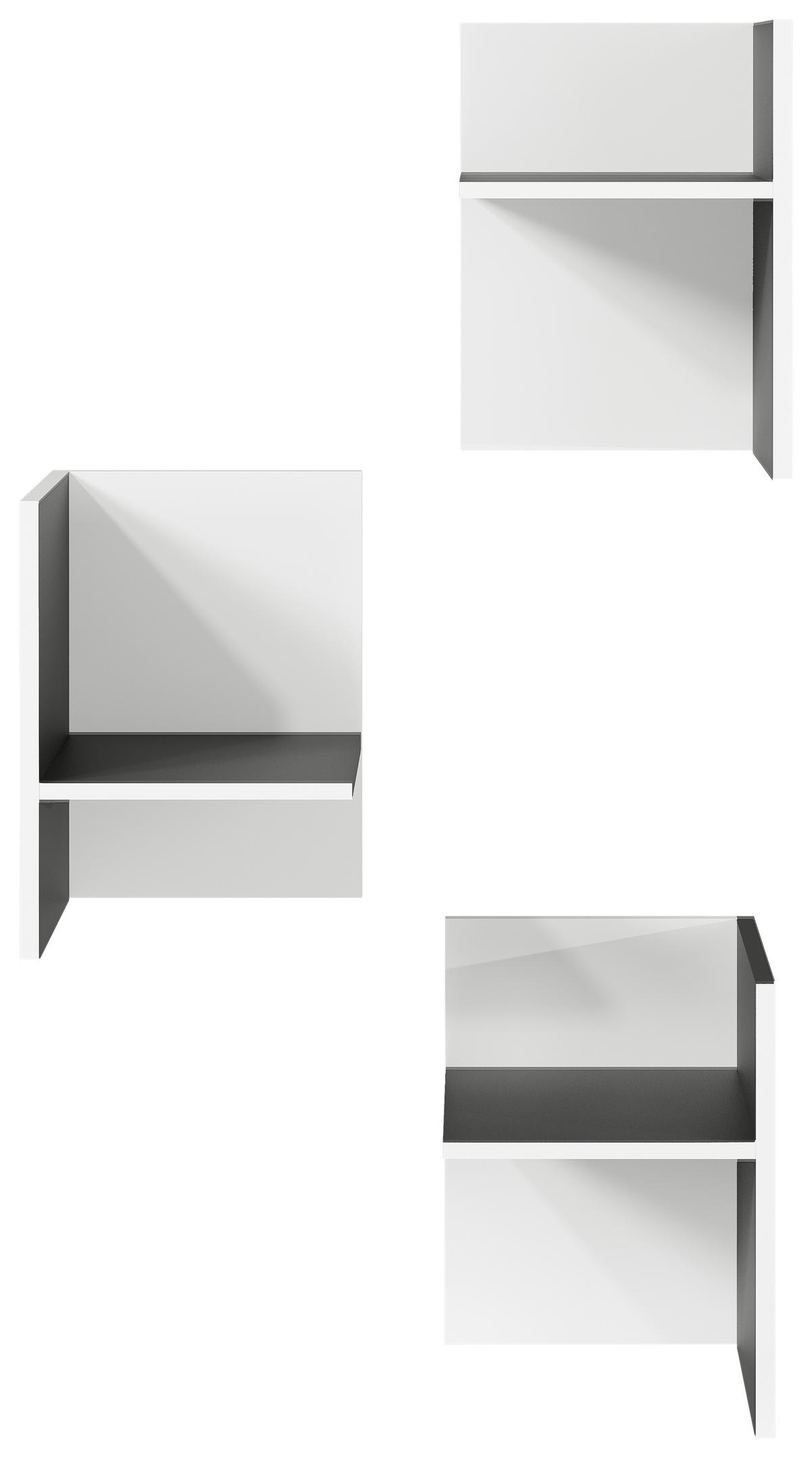 INNENEINTEILUNG 27/37/35 cm   - Graphitfarben/Weiß, MODERN, Holzwerkstoff (27/37/35cm) - Germania