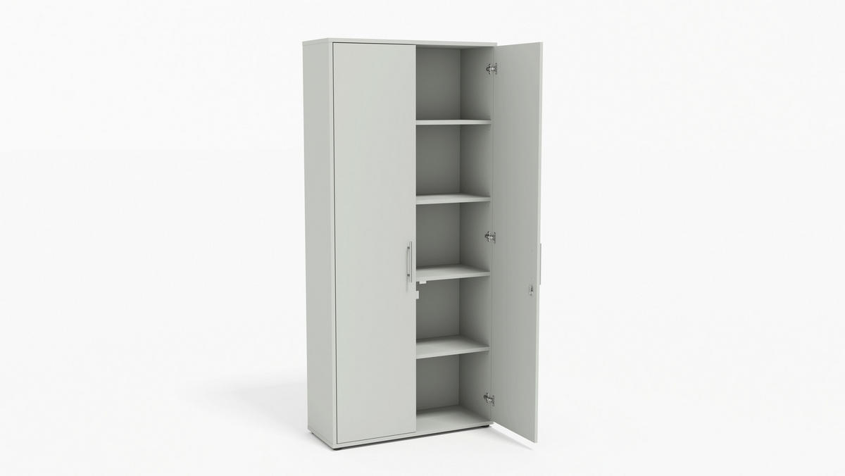 AKTENSCHRANK Hellgrau  - Hellgrau/Grau, MODERN, Holzwerkstoff (128,5/185,6/33cm) - MID.YOU